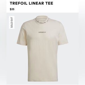 beige embroidered adidas tee